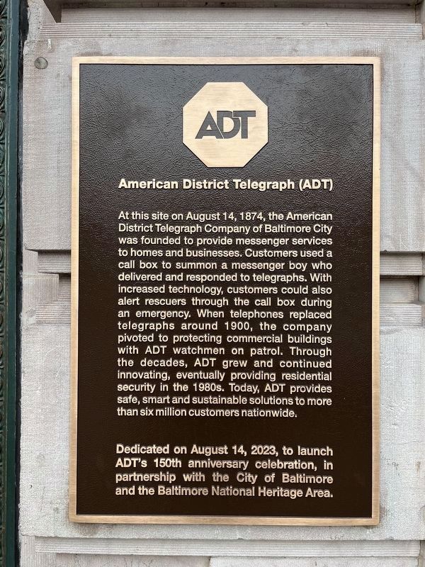 American District Telegraph (ADT) Marker image. Click for full size.