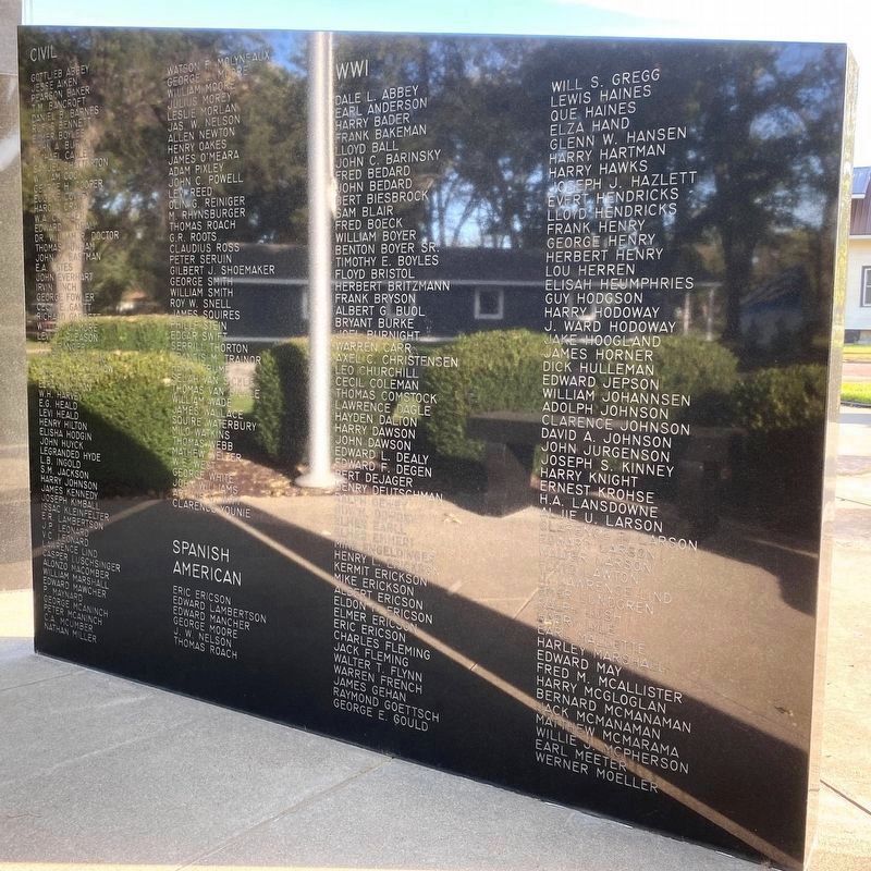 Hawarden, Iowa Veterans Memorial (second wall from left, back) image. Click for full size.