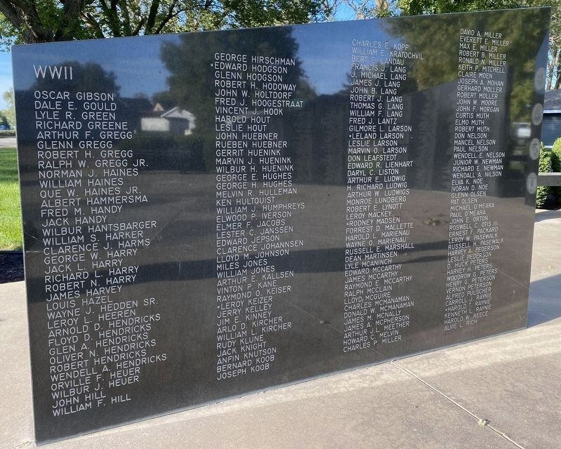 Hawarden, Iowa Veterans Memorial (left wall, front) image. Click for full size.