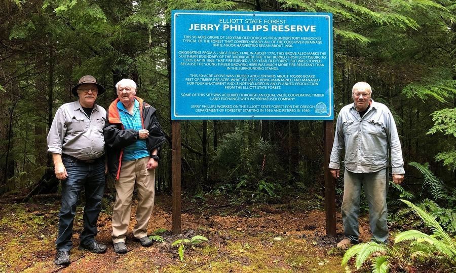 Elliott State Forest Jerry Phillips Reserve Marker image. Click for full size.