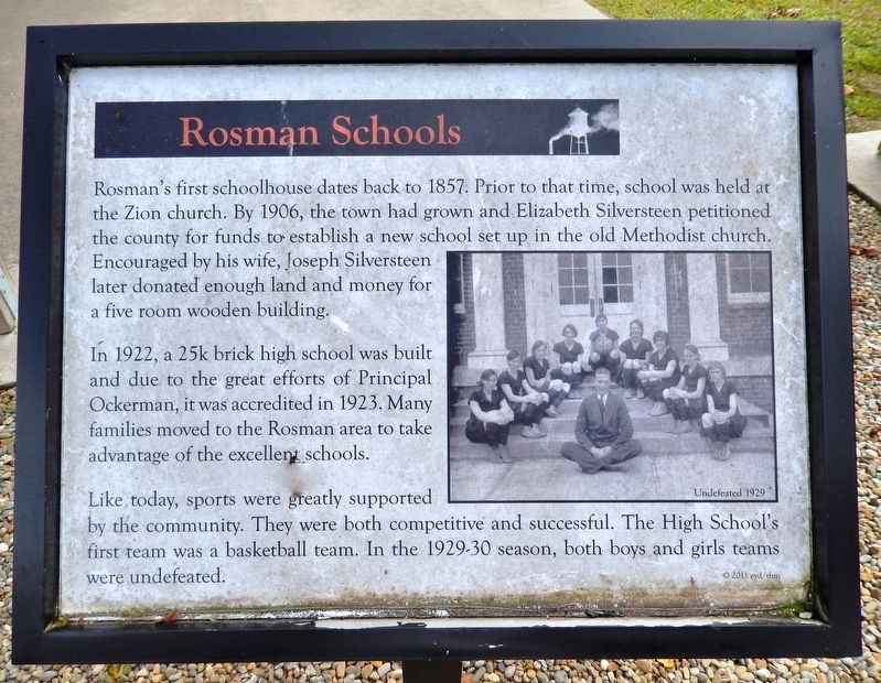 Rosman Schools Marker image. Click for full size.