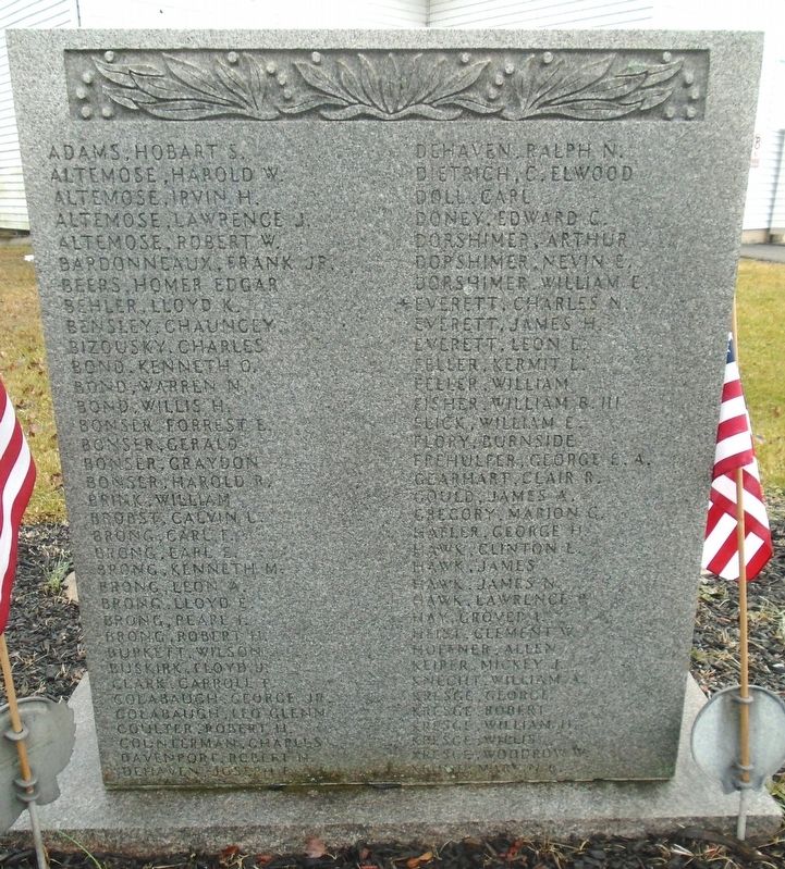 World War II Memorial Honor Roll image. Click for full size.