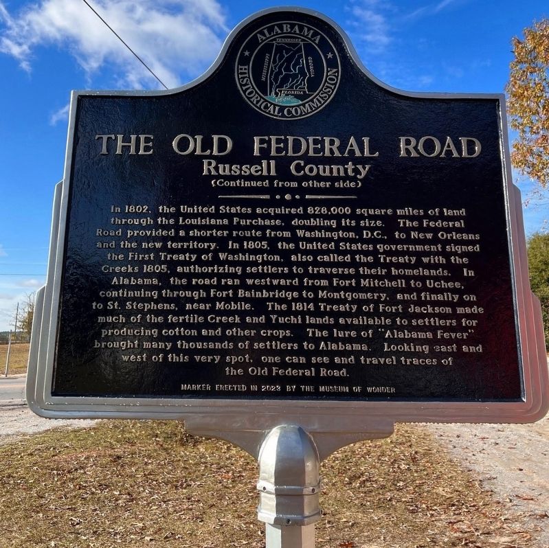 The Old Federal Road Marker, side two image. Click for full size.
