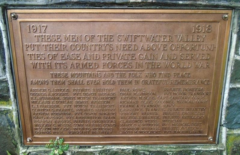 Swiftwater Valley World War Memorial image. Click for full size.