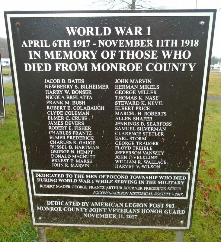 World War 1 Honored Dead Marker image. Click for full size.