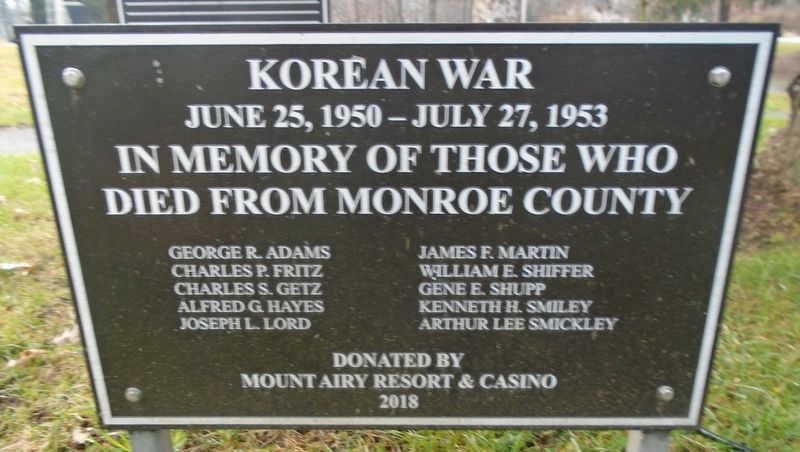 Korean War Honored Dead Marker image. Click for full size.