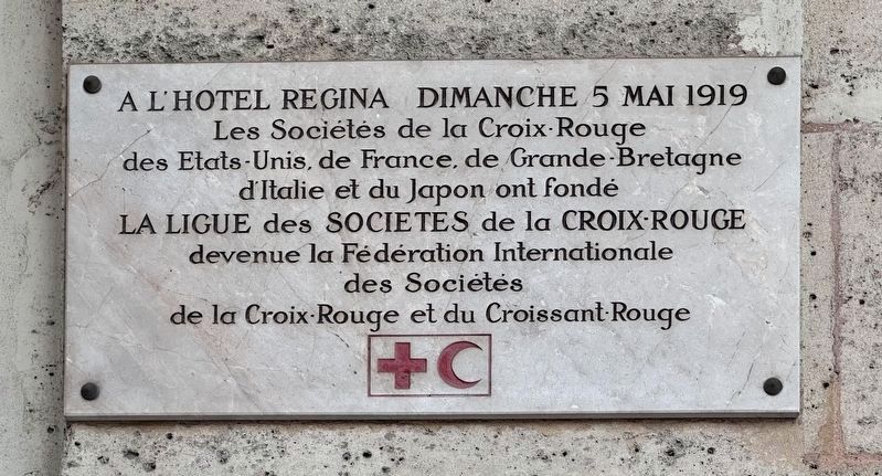 La Ligue des Socits de la Croix-Rouge / League of the Societies of the Red Cross Marker image. Click for full size.