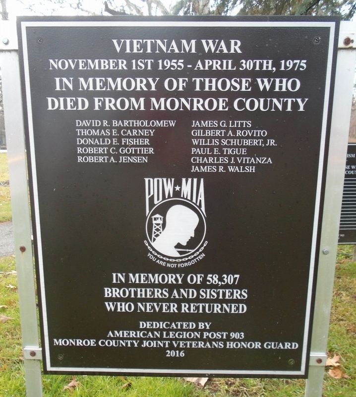 Vietnam War Honored Dead Marker image. Click for full size.