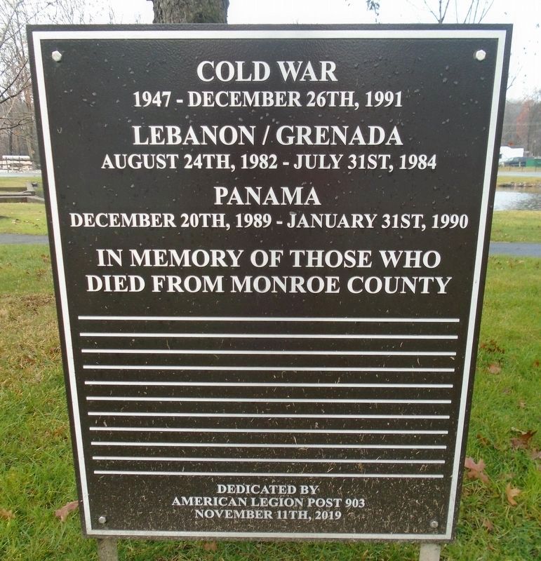 Cold War-Lebanon/Grenada-Panama Honored Dead Marker image. Click for full size.