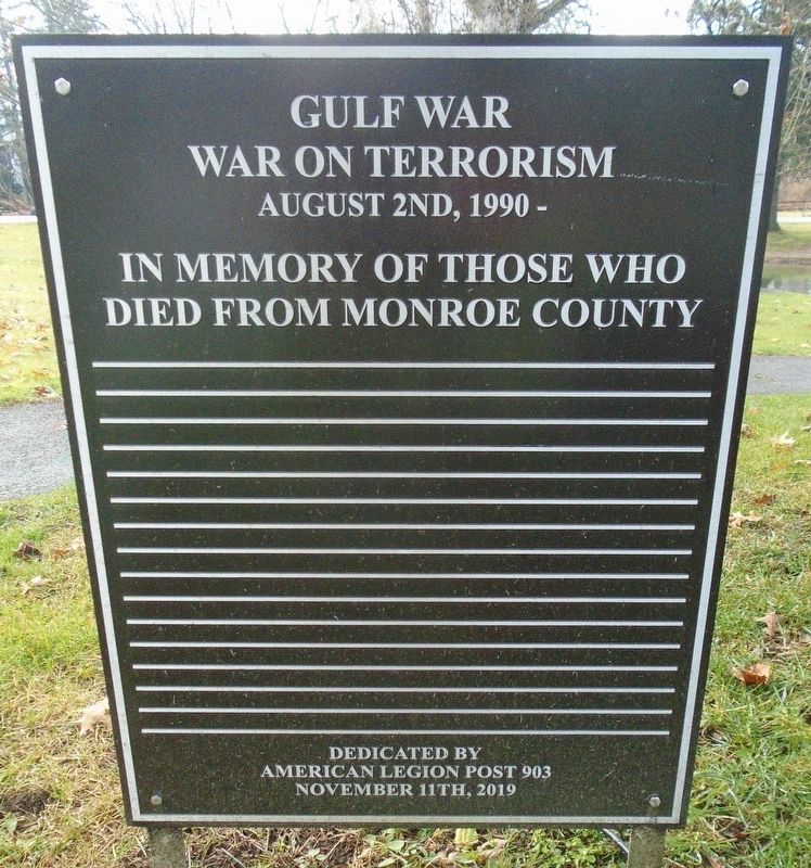 Gulf War-War on Terrorism Honored Dead Marker. Click for full size. Gulf War-War on Terrorism Honored Dead Marker image. Click for full size.