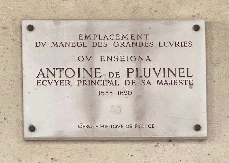 Antoine de Pluvinel Marker image. Click for full size.