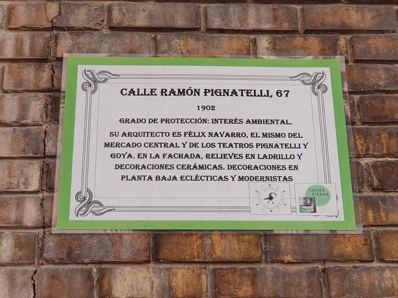 Calle Ramn Pignatelli, 67 Marker image. Click for full size.