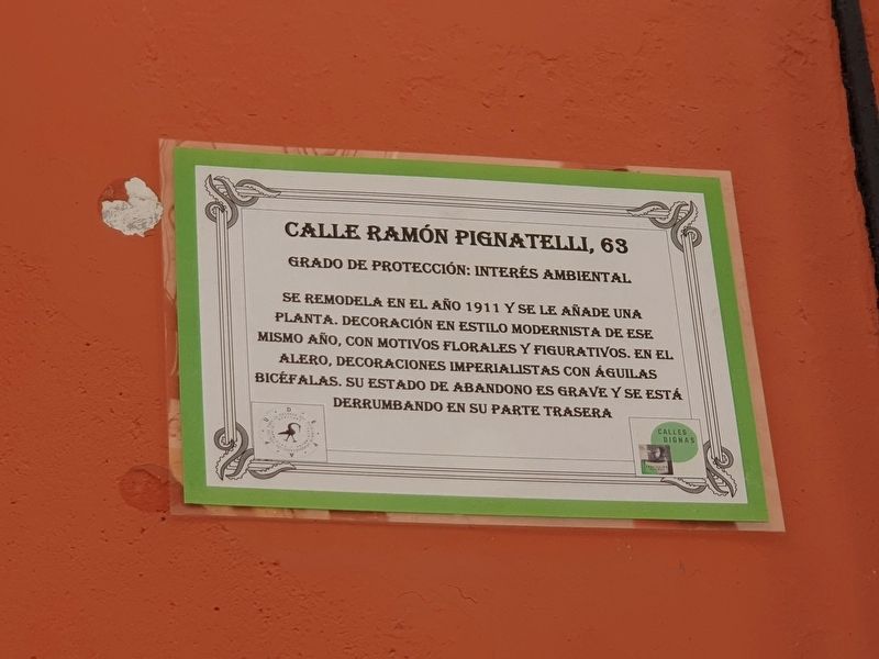 Calle Ram�n Pignatelli, 63 Marker image. Click for full size.