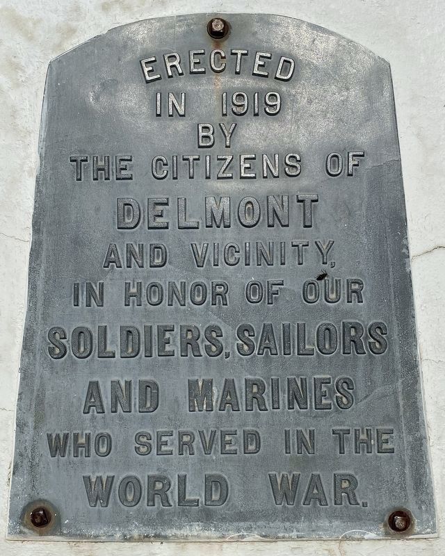 Delmont World War Memorial, Third Plaque image. Click for full size.