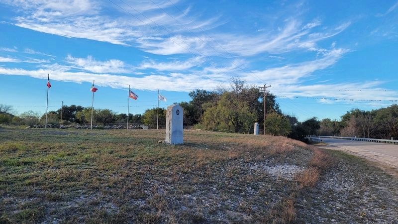 The Site of Camp Wood Marker is the marker on the left side. Click for full size. The Site of Camp Wood Marker is the marker on the left side image. Click for full size.