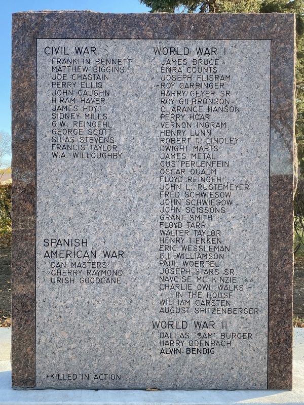 Bonesteel American Legion Memorial (left wall) image. Click for full size.