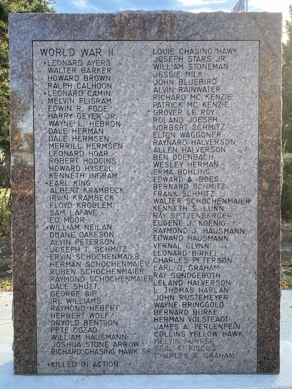 Bonesteel American Legion Memorial (second wall from left). Click for full size. Bonesteel American Legion Memorial (second wall from left) image. Click for full size.