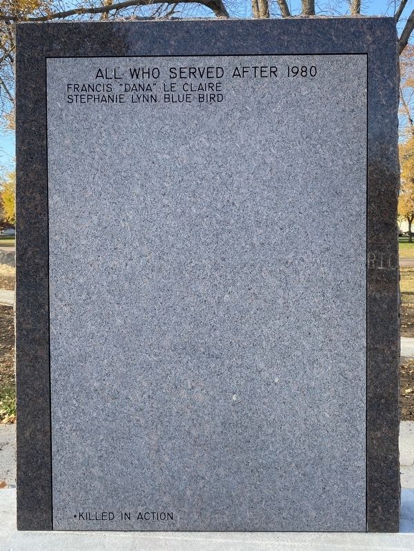 Bonesteel American Legion Memorial (right wall) image. Click for full size.