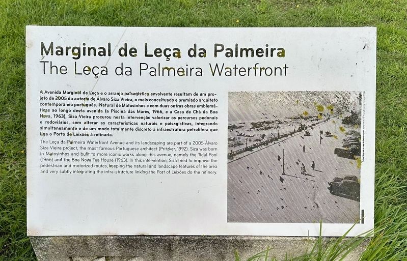 Marginal de Lea da Palmeira / The Lea da Palmeira Waterfront Marker image. Click for full size.
