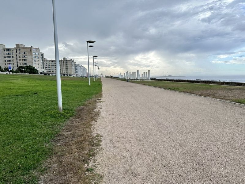 Leça da Palmeira Waterfront - looking south from the marker. Click for full size. Leça da Palmeira Waterfront - looking south from the marker image. Click for full size.