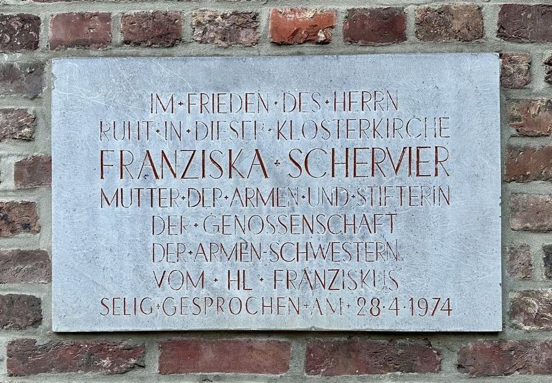 Franziska Schervier Marker image. Click for full size.