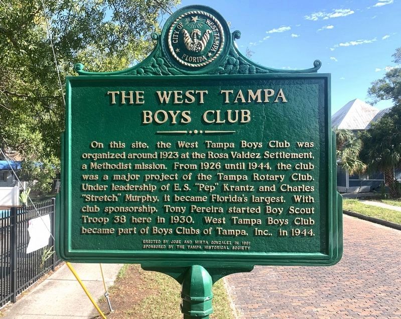 The West Tampa Boys Club Marker image. Click for full size.