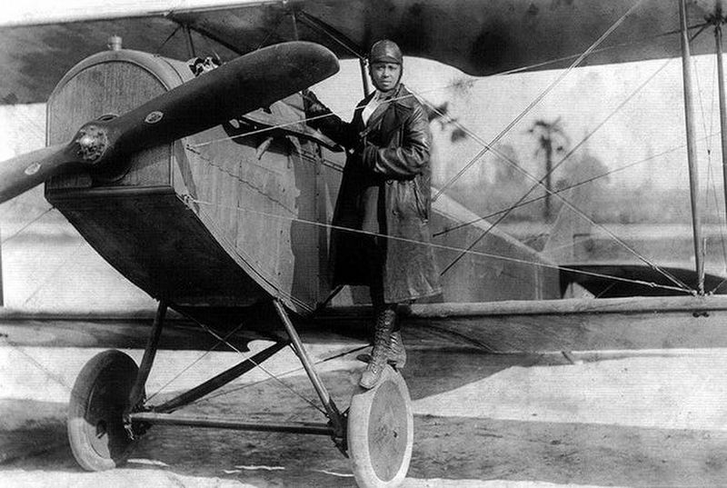 Bessie Coleman and Paxon Air Field Marker. Click for full size. Bessie Coleman and Paxon Air Field Marker image. Click for full size.