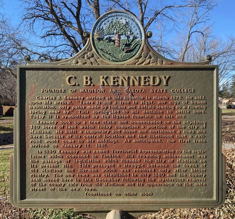 C. B. Kennedy Marker, Side One image. Click for full size.