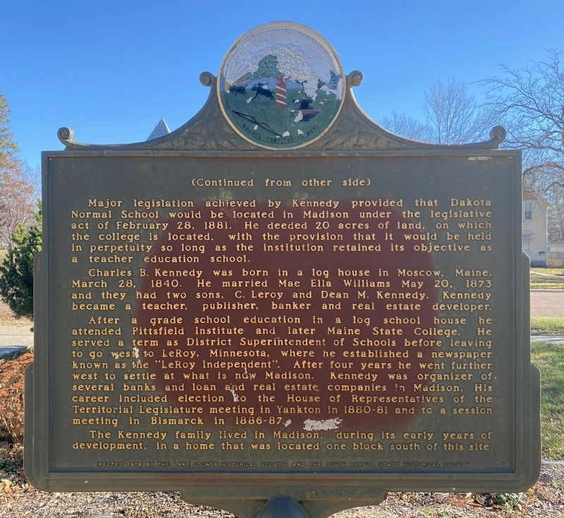C. B. Kennedy Marker, Side Two image. Click for full size.