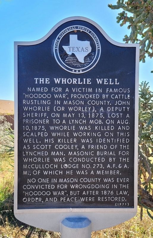 The Whorlie Well Marker image. Click for full size.
