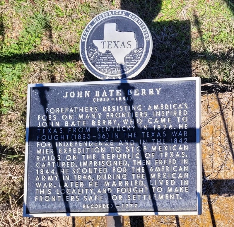 John Bate Berry Marker image. Click for full size.