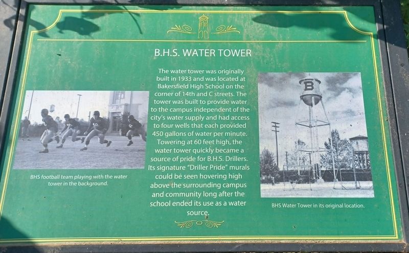 B.H.S. Water Tower Marker image. Click for full size.