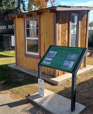 Railroad Flagman�s Building and Marker image. Click for full size.