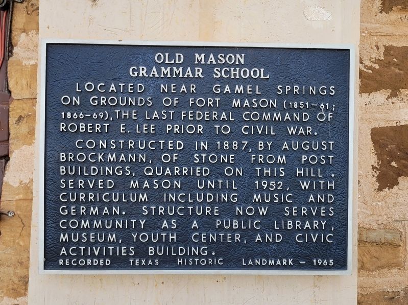 Old Mason Grammar School Marker image. Click for full size.