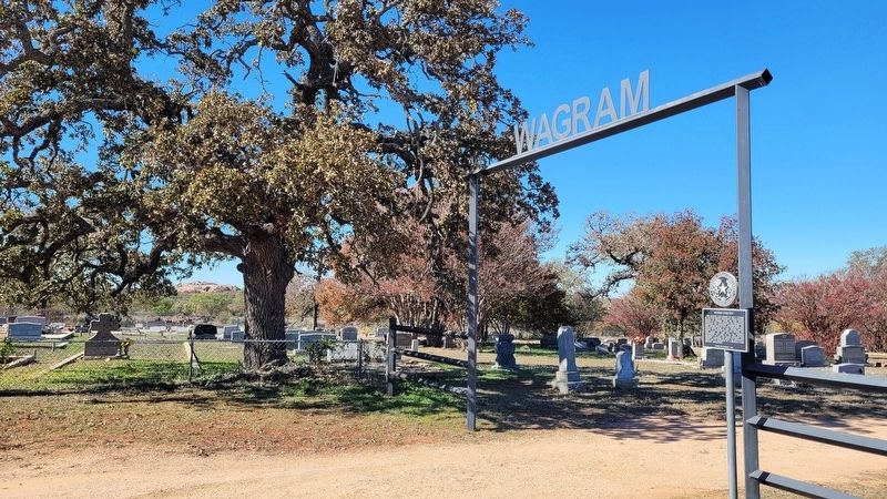 The Wagram Cemetery and Marker image. Click for full size.