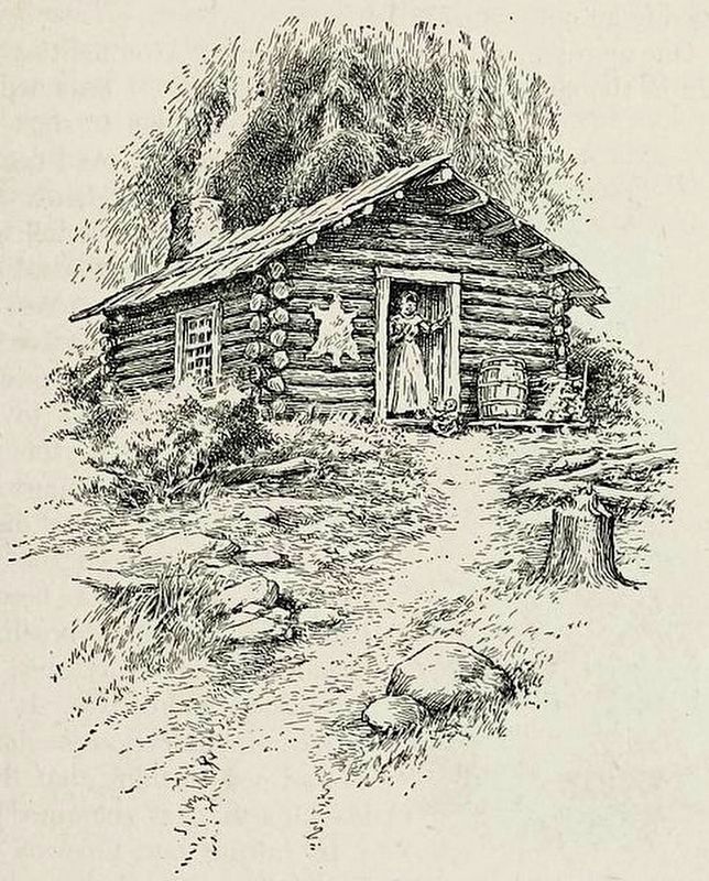 Drawing of Ezra Meeker's First Home in the west. image. Click for full size.