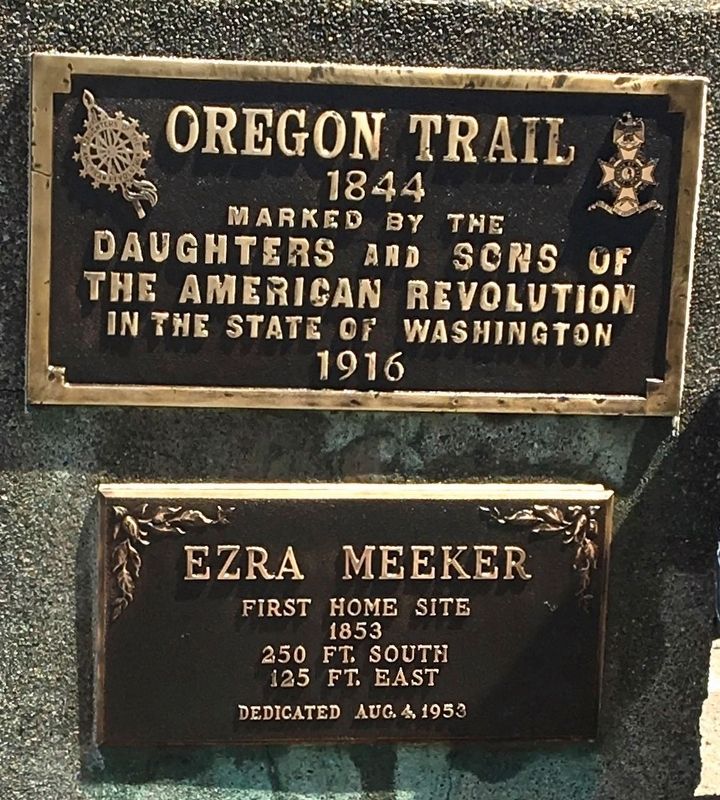 Ezra Meeker First Home Site Marker image. Click for full size.