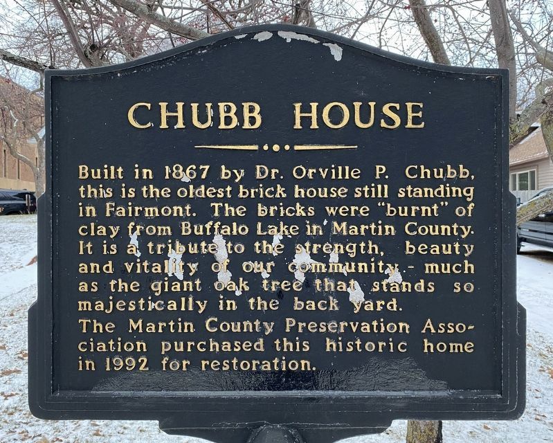 Chubb House side of marker image. Click for full size.