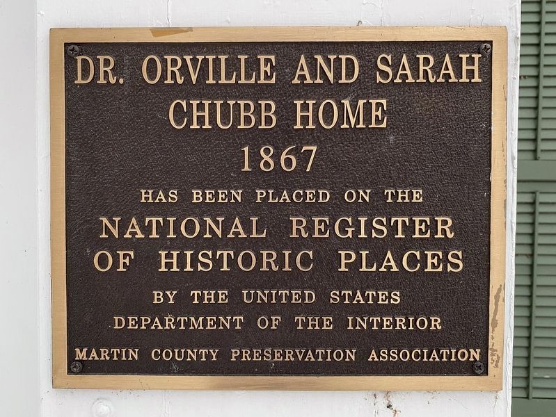 Chubb House NRHP Marker image. Click for full size.