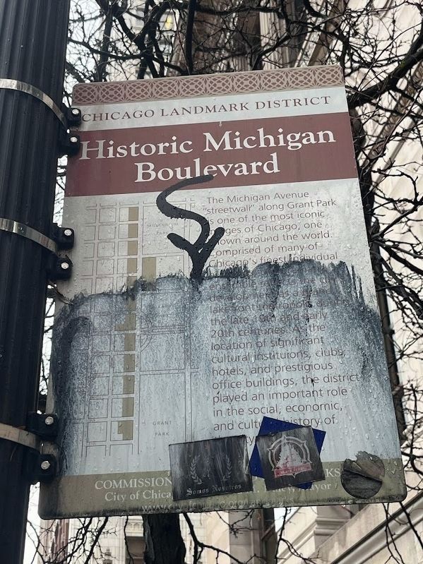 Historic Michigan Boulevard Marker (north-facing side) image. Click for full size.