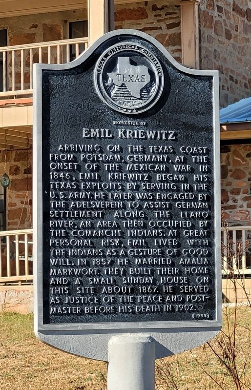 Homesite of Emil Kriewitz Marker image. Click for full size.