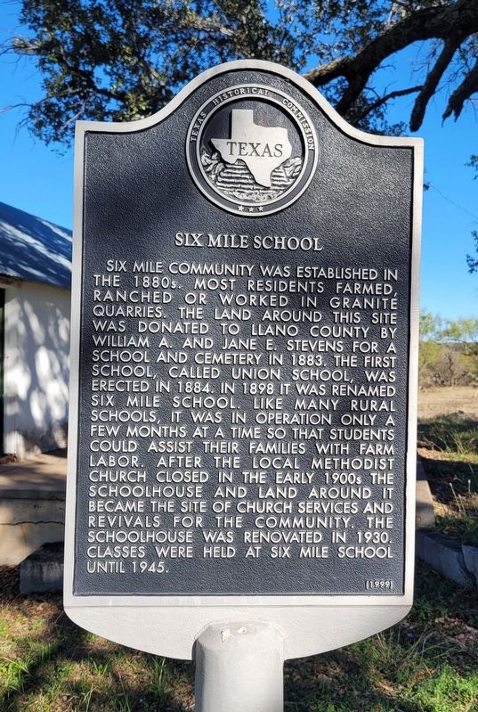 Six Mile School Marker image. Click for full size.