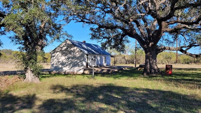 The view of the Six Mile School and Marker from the cemetery image. Click for full size.