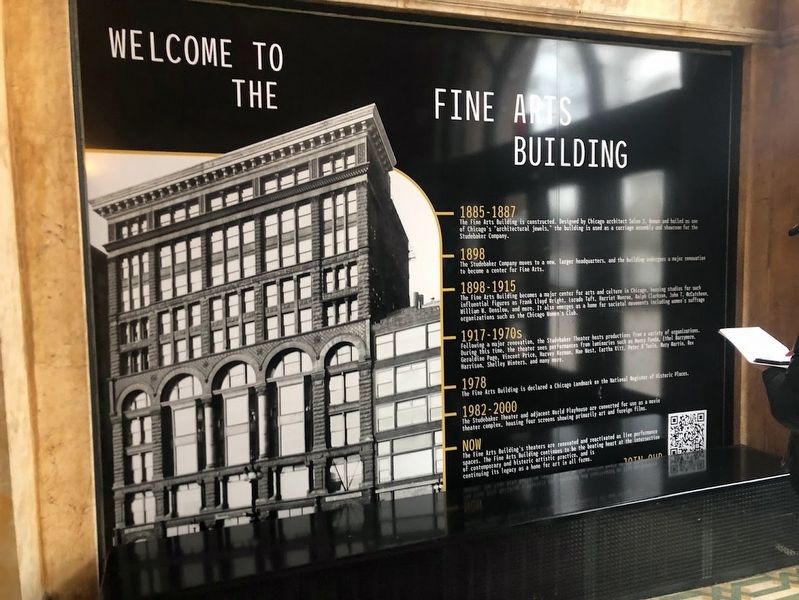"Welcome to the Fine Arts Building" image. Click for full size.
