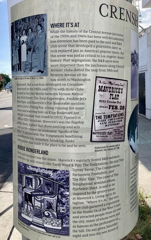 Crenshaw Music Scene Marker. Click for full size. Crenshaw Music Scene Marker image. Click for full size.