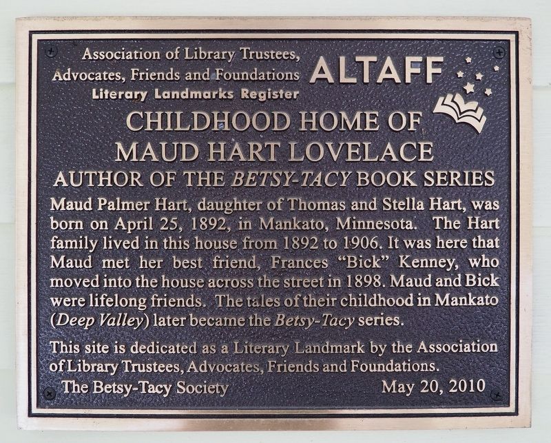 Childhood Home of Maud Hart Lovelace Marker image. Click for full size.