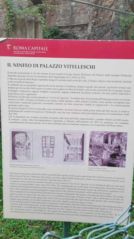 Il Ninfeo di Palazzo Vitelleschi / The Nymphaeum of Palazzo Vitelleschi Marker. Click for full size. Il Ninfeo di Palazzo Vitelleschi / The Nymphaeum of Palazzo Vitelleschi Marker image. Click for full size.