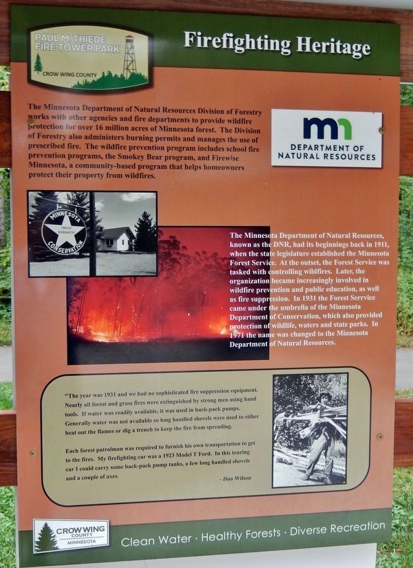 Firefighting Heritage Marker (<i>left panel</i>) image. Click for full size.