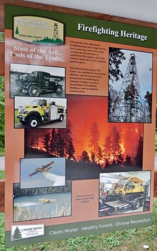Firefighting Heritage Marker (<i>center panel</i>) image. Click for full size.