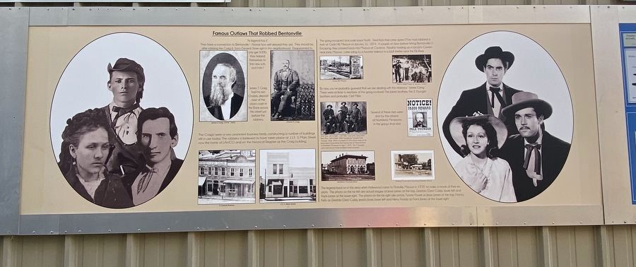 Famous Outlaws that Robbed Bentonville Marker image. Click for full size.
